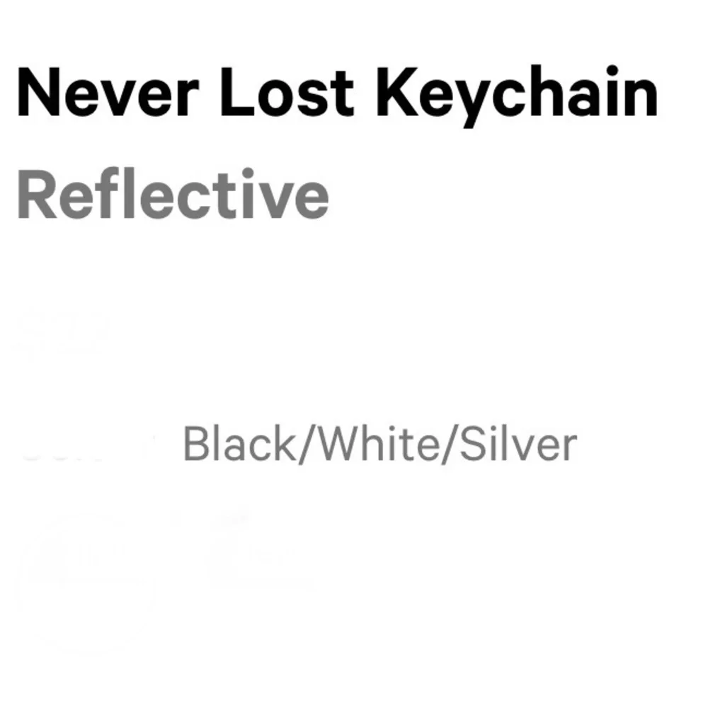 Lululemon Never Lost Keychain Reflective   Black/White/Silver - Picture 4 of 15